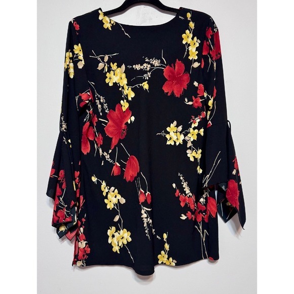 Vintage Y2K Freestyle Witchy Floral Blouse‎ Size Medium Whimsigoth Dark Romantic - Picture 4 of 5